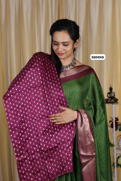 Zari checked dola silk with chumkey work blouse😍😎