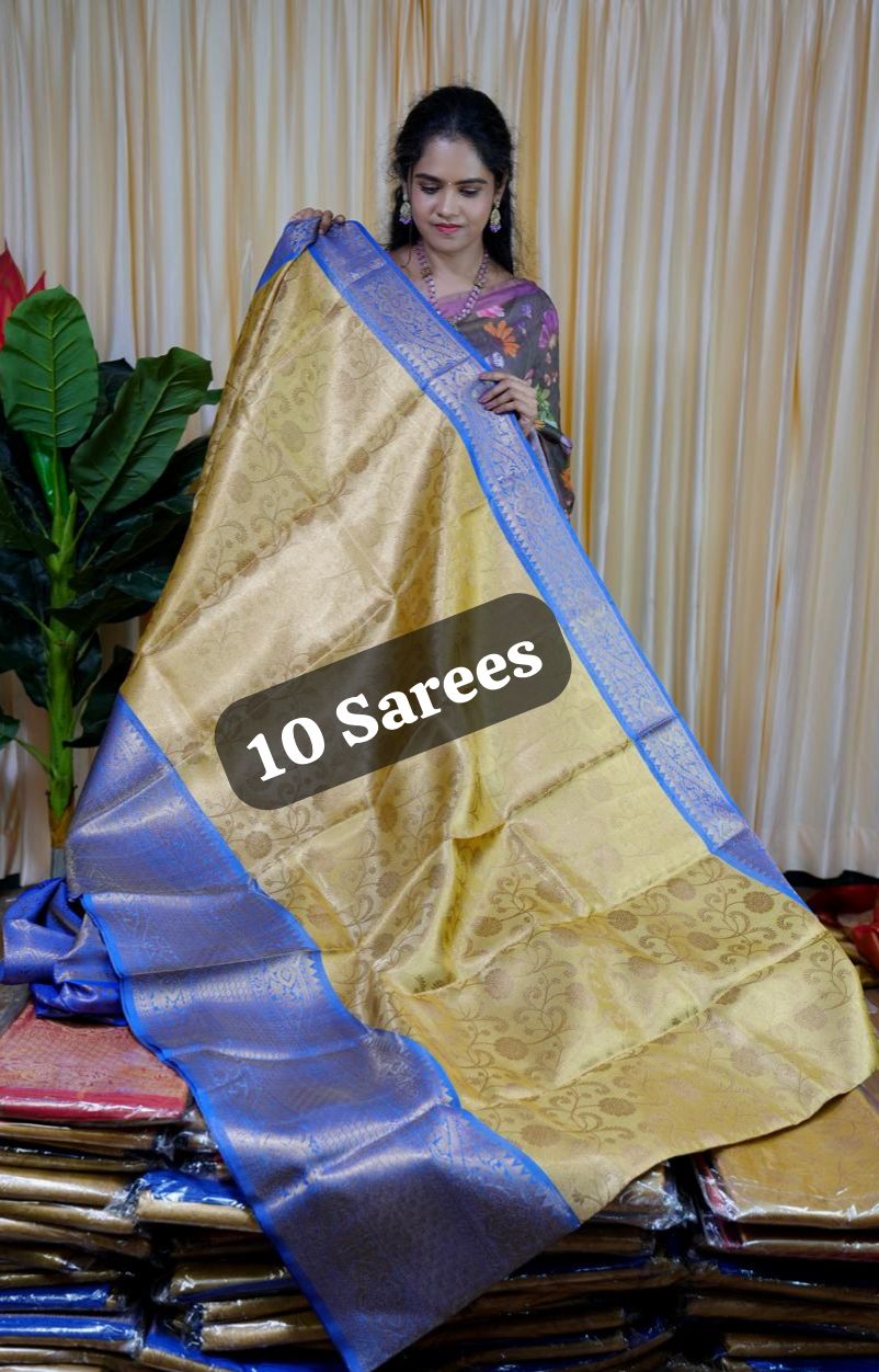 Katan tissueSaree🥰😎(10 sarees)