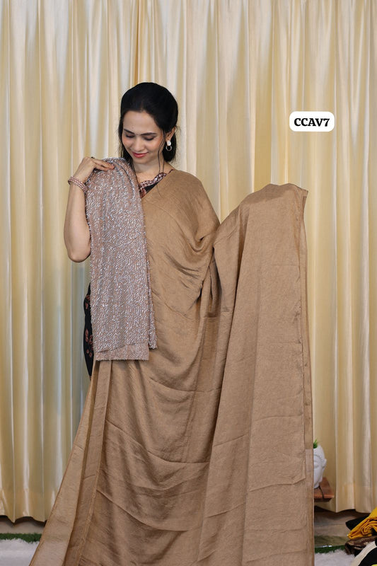 Viscose Space Silk With Heavy Designer Blouse 😍🥳
