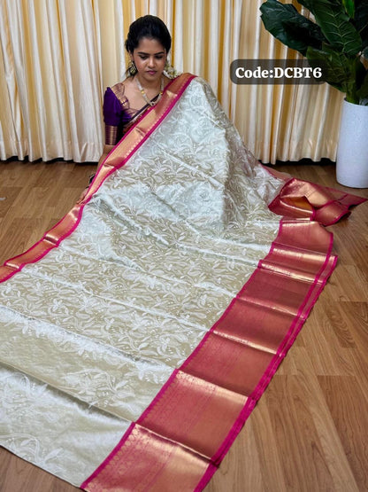 Silk cotton saree with thread embroidery 🥰
