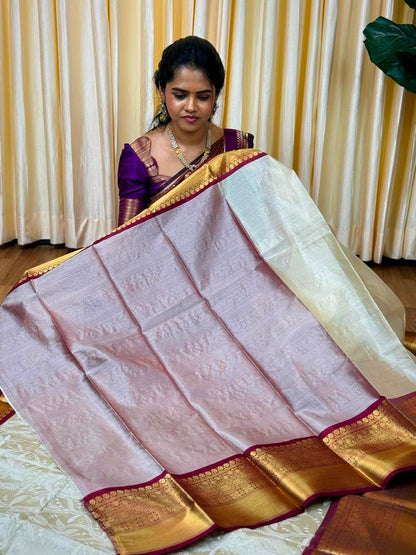 Silk cotton saree with thread embroidery 🥰