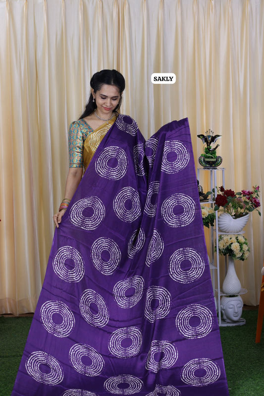 Ajrakh print saree.Satin silk 🥳