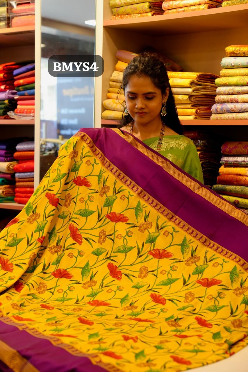 Mysore Silk with Floral Prints🥰🌲🏃‍♀️Offer
