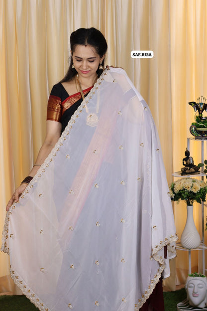 Premium georgette fabric with embroidery and pearl work 🥳