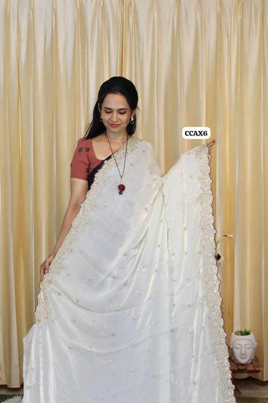 Space silk with unstitched blouse 🥳