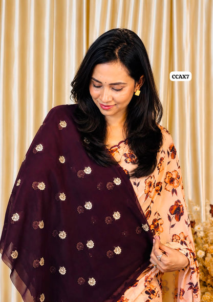 3D digital printed soft chiffon saree😍🥳