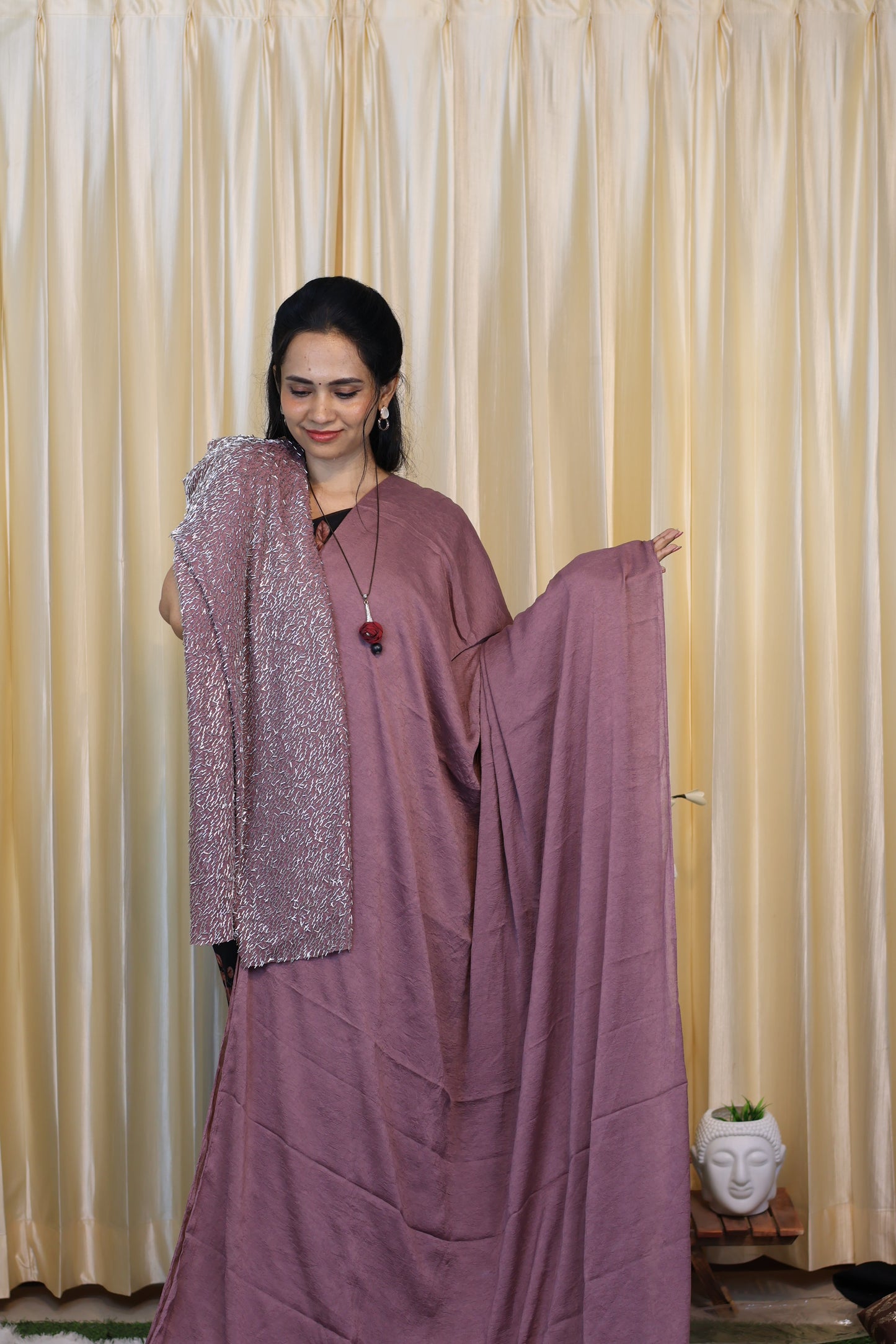Viscose Space Silk With Heavy Designer Blouse 😍🥳
