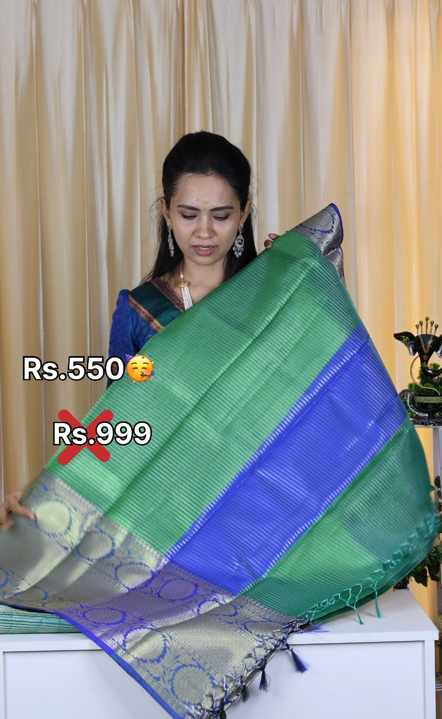 Aadi offer🤩Tissue semi silk saree with zari weaving🤗