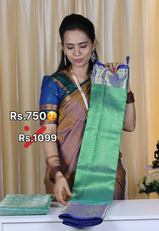 Aadi offer🤩Tissue semi silk saree with zari weaving🤗