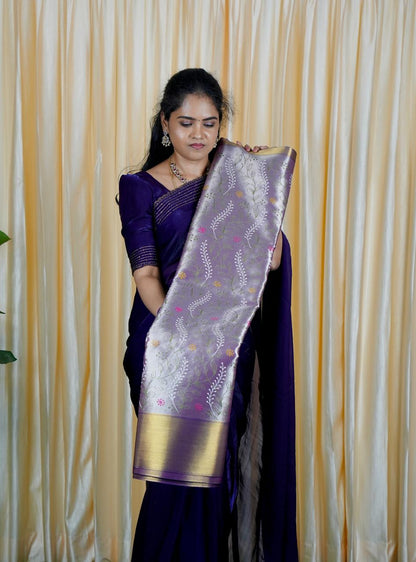 Tissue saree. with embroidery🥰🥳