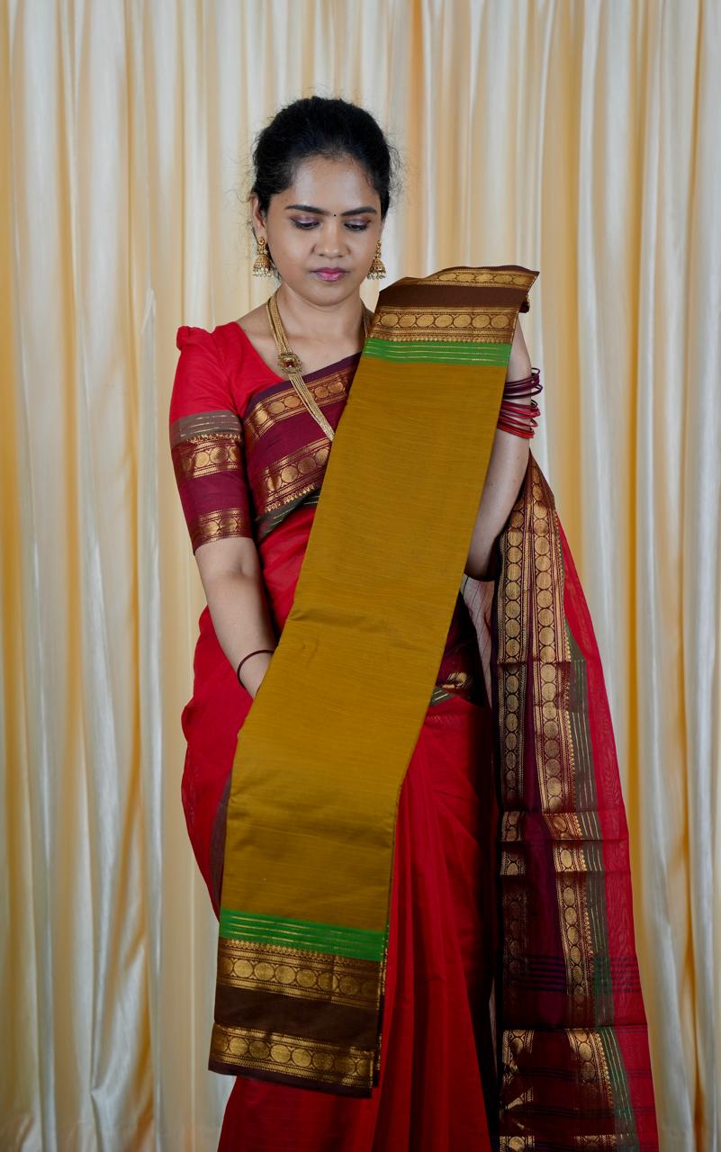 Premium kanchi cotton running blouse. retta petta border🍄