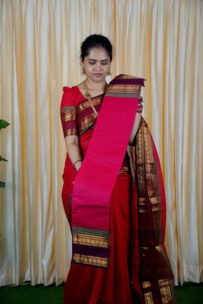 Premium kanchi cotton Running blouse. retta petta border,🍏🍄