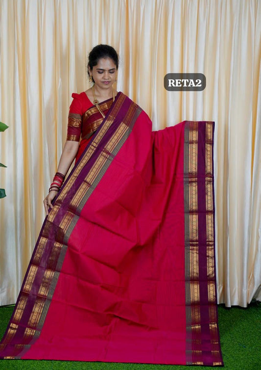 Premium kanchi cotton Running blouse. retta petta border🥰