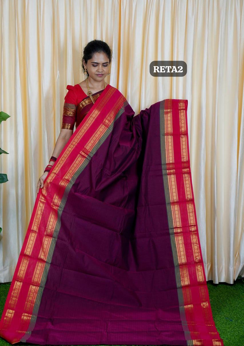 Premium kanchi cotton Running blouse. retta petta border❌