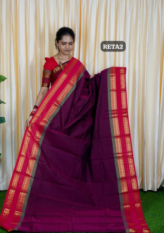 Premium kanchi cotton Running blouse. retta petta border❌