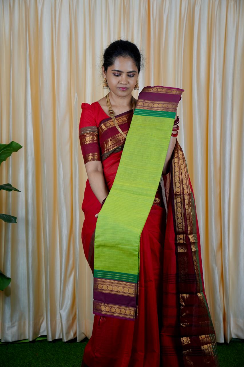 Premium kanchi cotton Running blouse. retta petta border❌