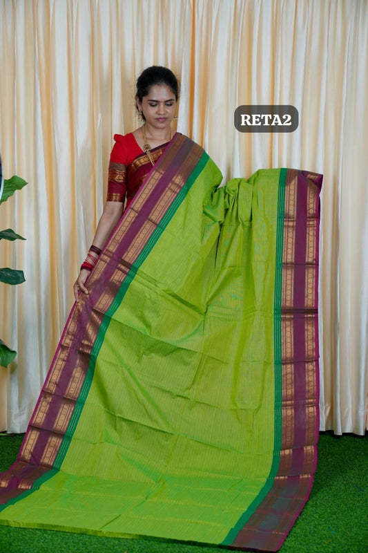 Premium kanchi cotton Running blouse. retta petta border❌