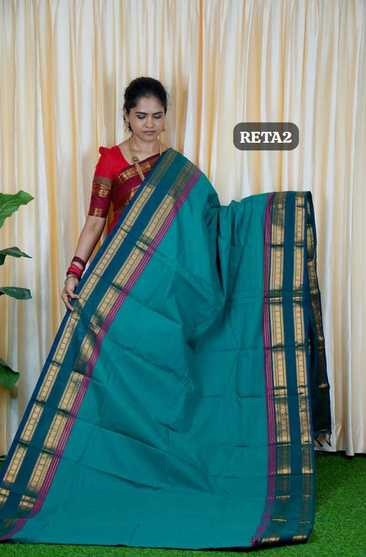 Premium kanchi cotton Running blouse. retta petta border❌