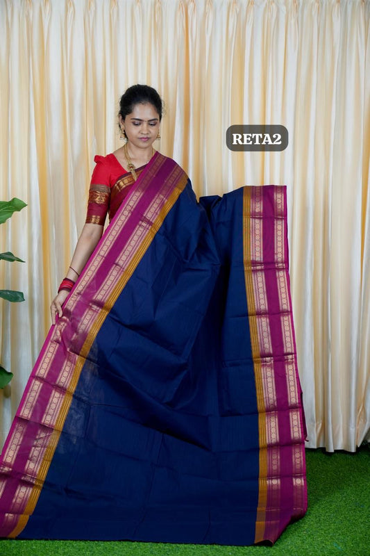 Premium kanchi cotton Running blouse. retta petta border ❌