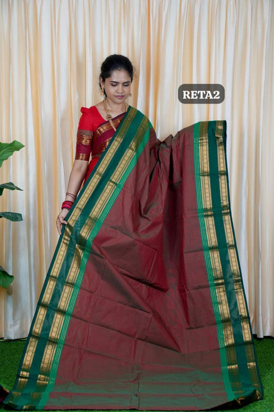 Premium kanchi cotton Running blouse. retta petta border🍄✅