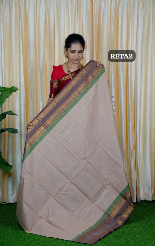 Premium kanchi cotton Running blouse. retta petta border❌