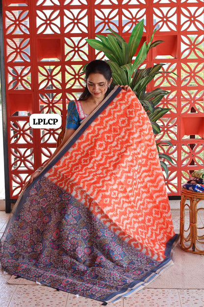 Linen cotton saree(border color black)OFFER ‼️😍😎📚