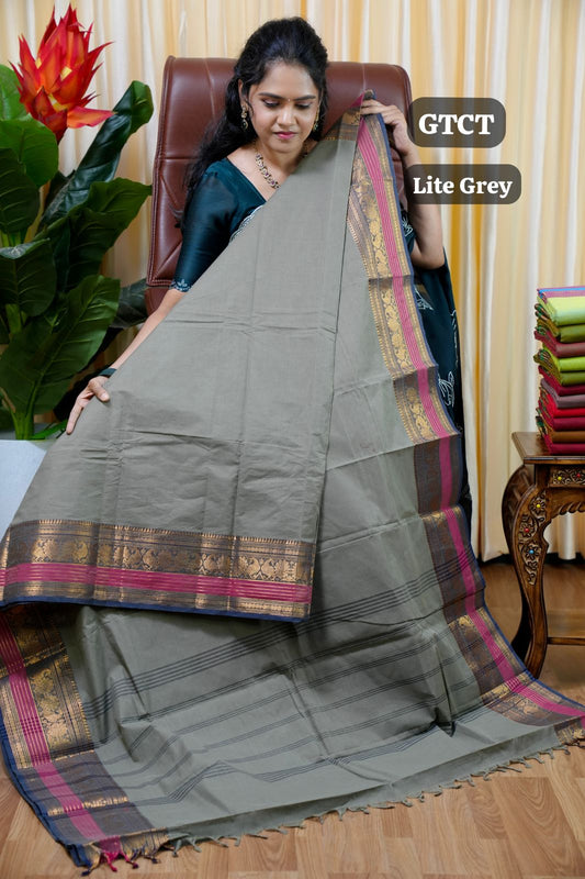 Premium Kanchi Cotton🥰lite Grey