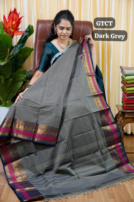 Premium Kanchi Cotton🥰Dark grey