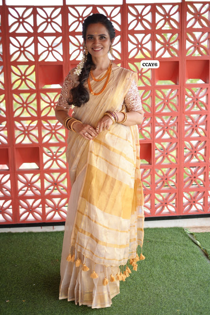 Onam special tissue linen cotton sarees😍😎📚