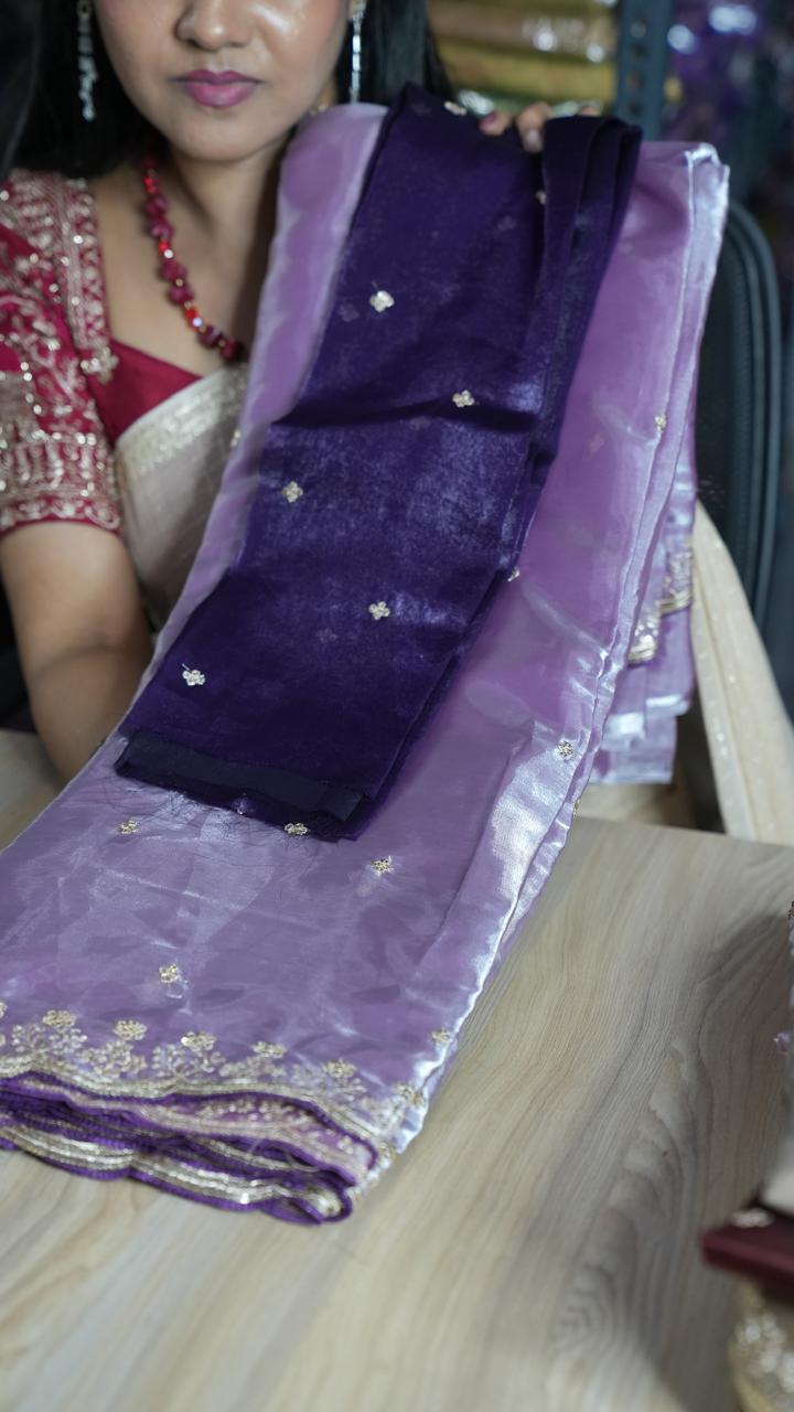 Space silk saree🥰🌈