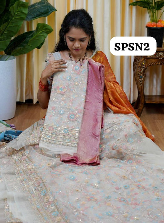 Space silk saree with Net blouse(UNSTITCHED) 🥰🥳pink