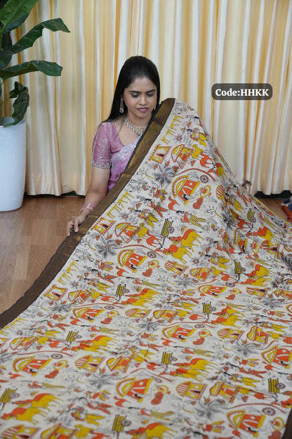 Handloom cotton kalamkariprints🥰😎🌈📚
