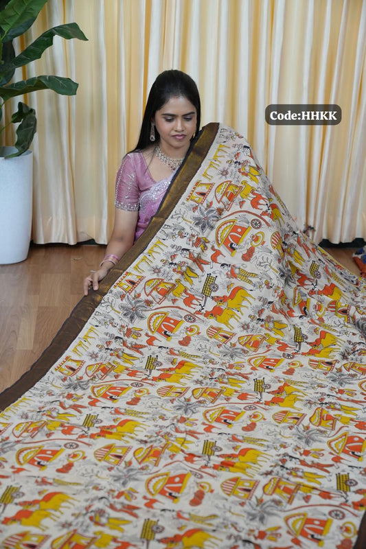 Handloom cotton kalamkariprints🥰😎🌈📚