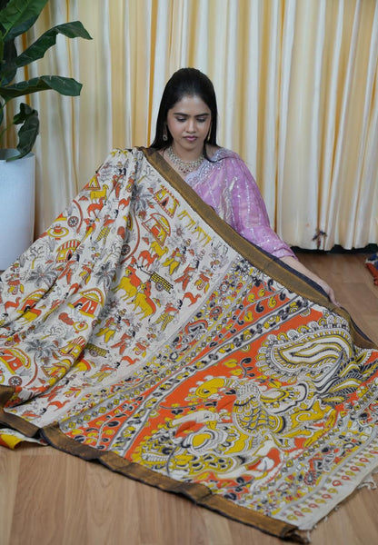 Handloom cotton kalamkariprints🥰😎🌈📚