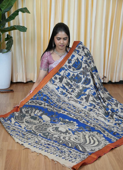 Handloom cotton kalamkariprints🥰😎📚