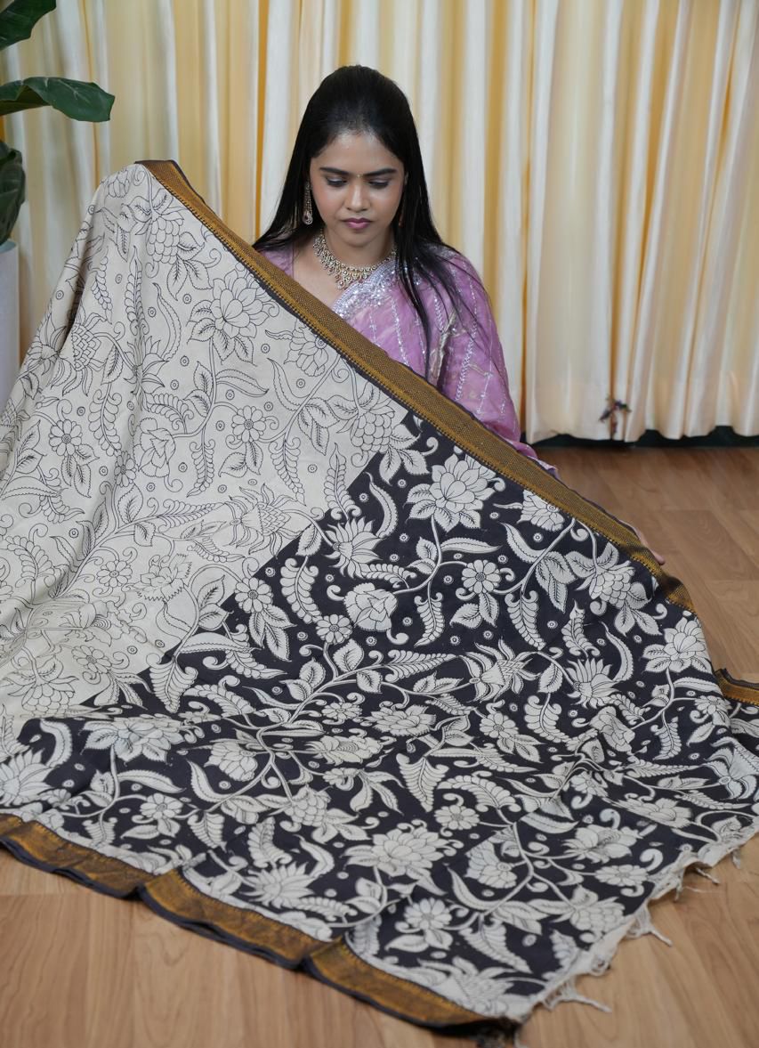 Handloom cotton kalamkariprints🥰😎📚