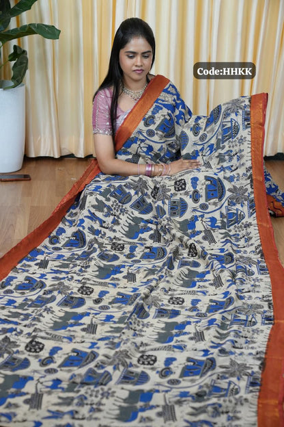 Handloom cotton kalamkariprints🥰😎📚