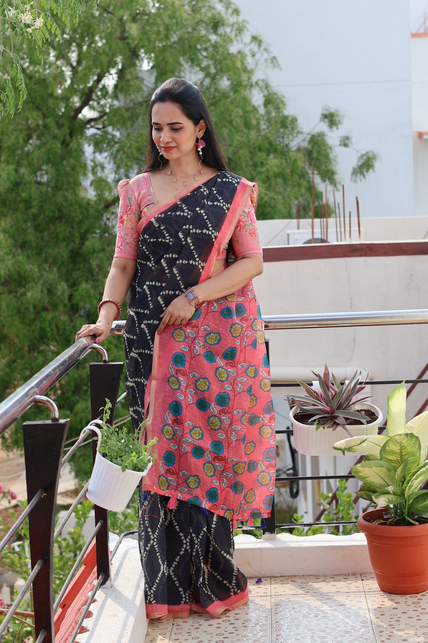 Linen cotton saree😍😎📚