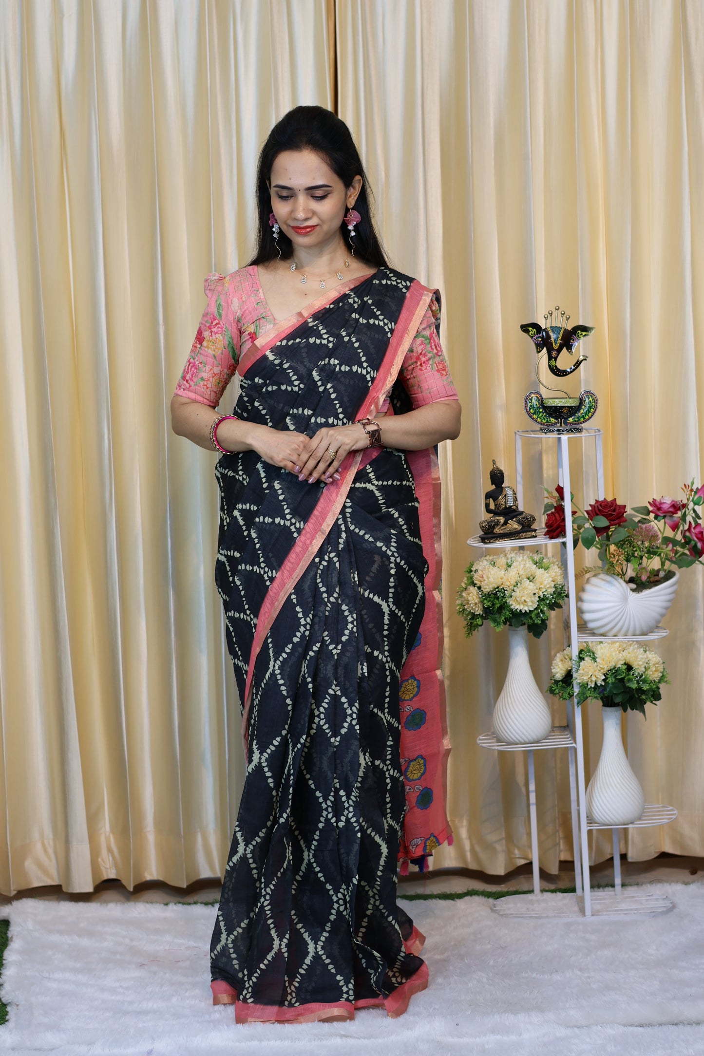 Linen cotton saree😍😎📚