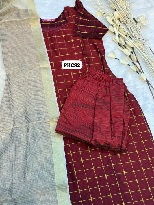 Raw silk Salwar with Gold Zari (Stitched) (3pc set)😍