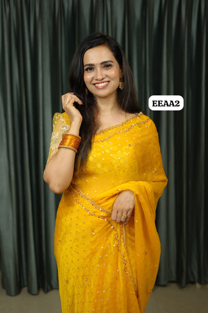 Chiffon stone work saree🥳