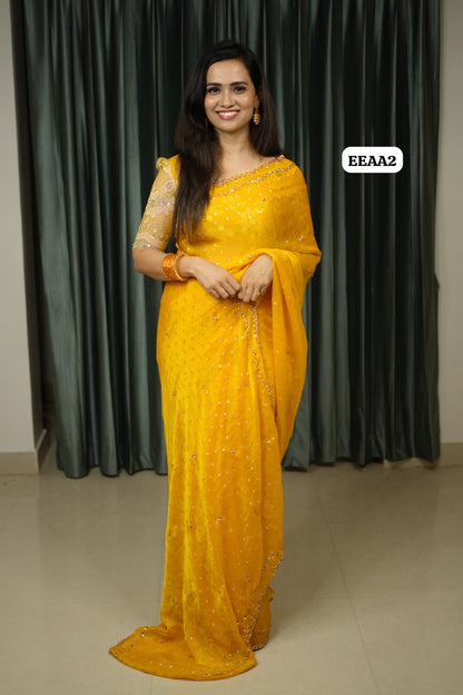 Chiffon stone work saree🥳