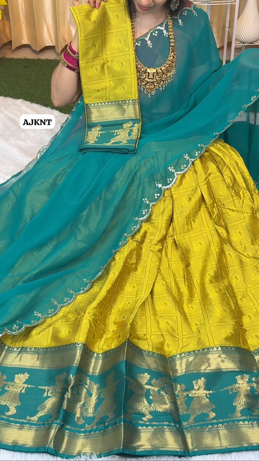 semi stitched Half saree collection. Blouse alone unstitched🥳