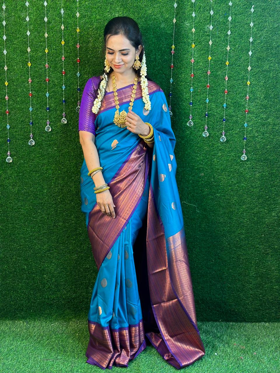 ❌sold❌Kanchi semi silk saree