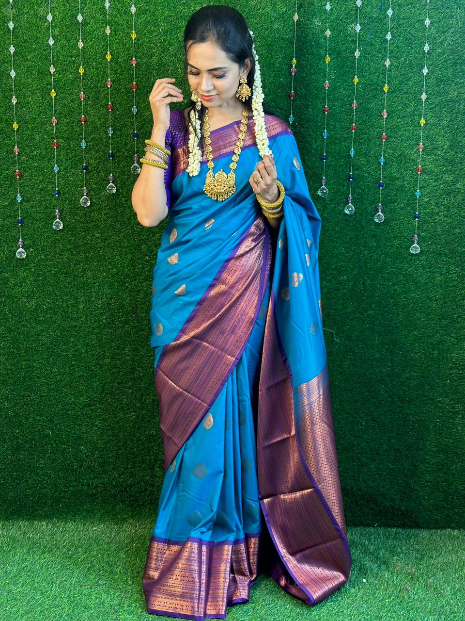 ❌sold❌Kanchi semi silk saree