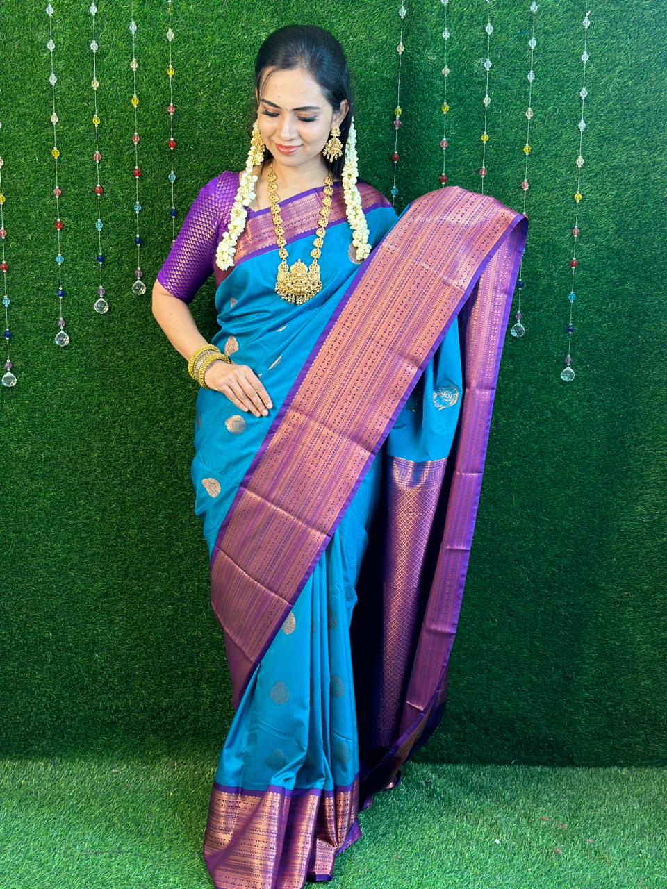 ❌sold❌Kanchi semi silk saree