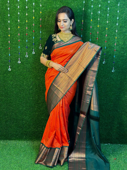 Sold❌Kanchi semi silk saree