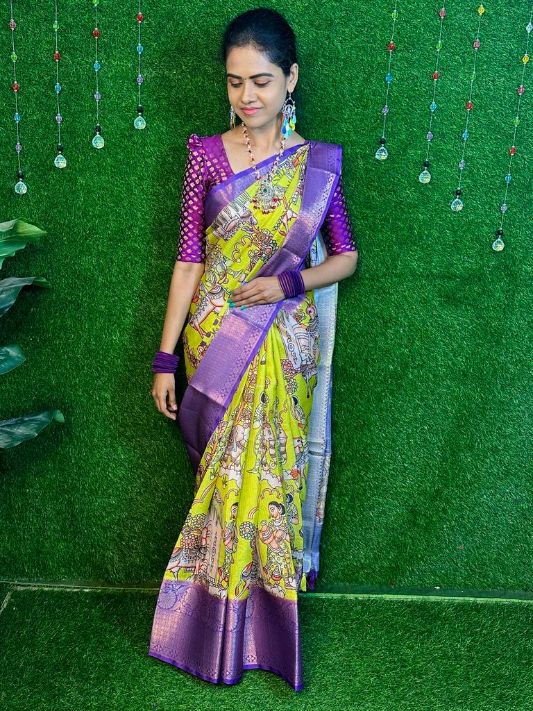 Kalamkari printed saree YYY