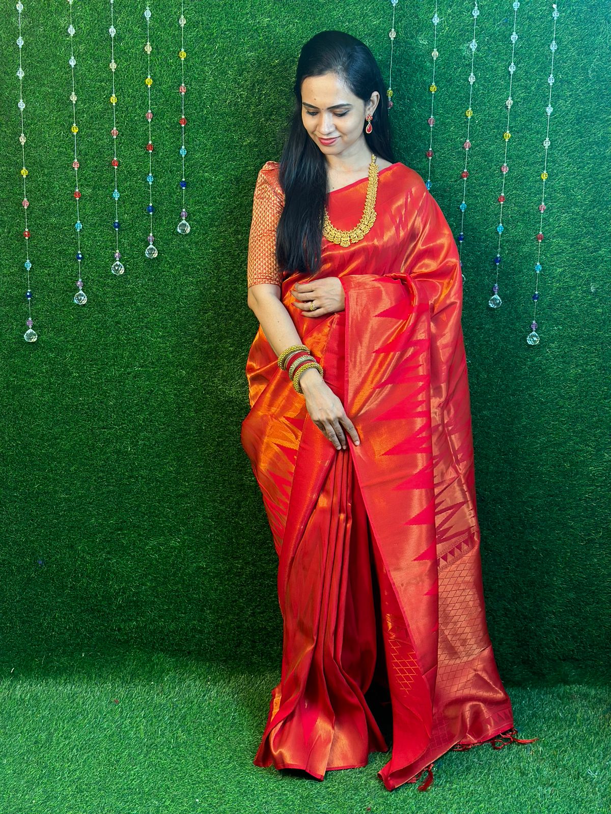 Bridal semi silk saree