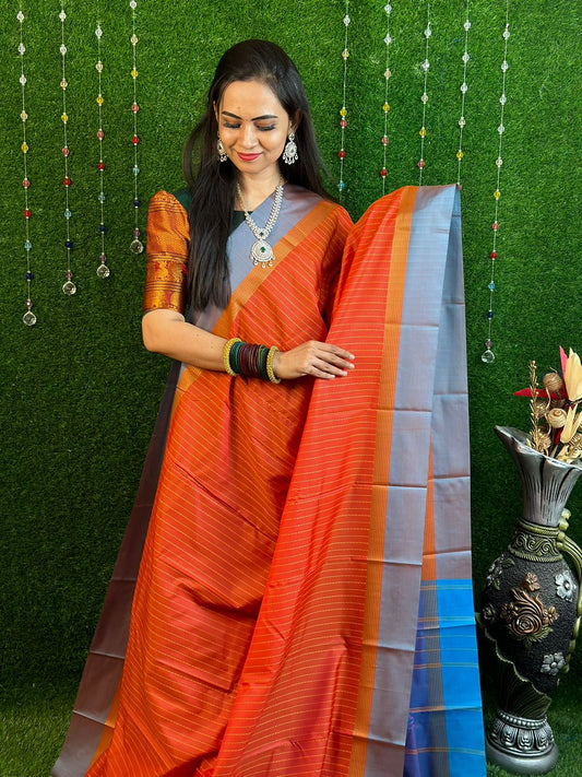 Soft and silky semi soft silk saree